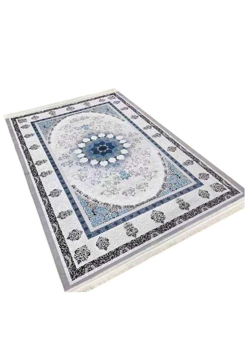 SMART HOME Large padded floor mat with a soft velvet surface and non-slip backing - Living room rug - Majlis rug - Lounge rug - Luxurious decorative rug - Elegant rug with modern patterns for living rooms and majlis - Size 300x200cm - Suitable for everyday use and entertaining - Image 5